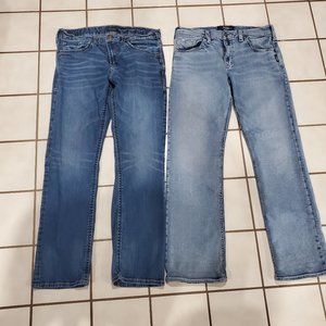 2 pairs of men's Silver Jeans